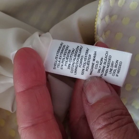 LOFT neon yellow size 12 a-line skirt, hidden zip back, lined, swiss dot - Picture 5 of 8